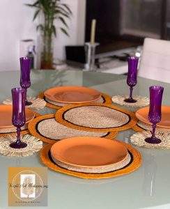 Sous assiette bordure colorée