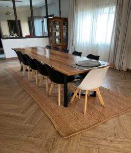 Tapis rectangle tresse
